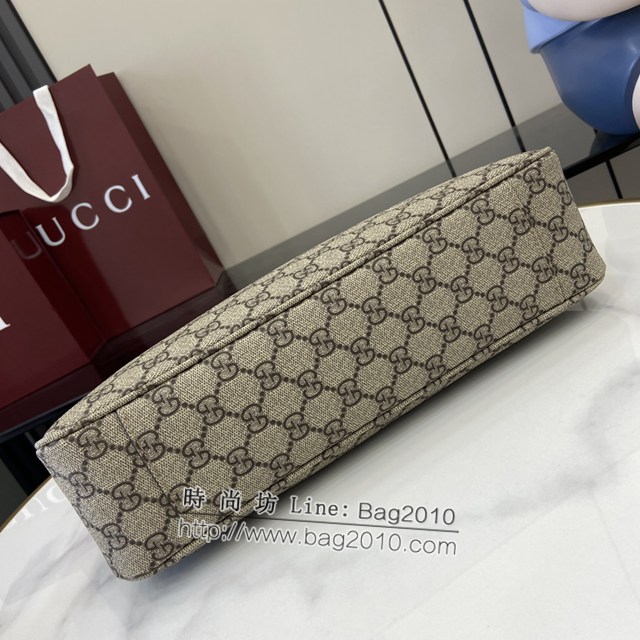 Gucci專櫃古馳最新款購物袋GG圖案條紋織大號肩背包 jh1986型號：815216
